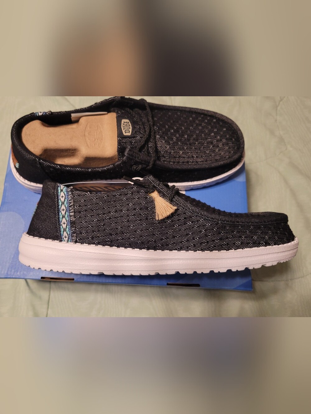 Hey Dude Women Wendy Perf Canvas Black *New In Box* - Picture 2 of 4
